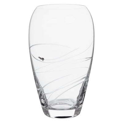 John Lewis Clear Barrel Vase with Crystal Embellishments, 23cm Height- Buy online at McGrocer