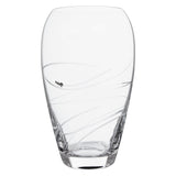 Clear Barrel Vase with Crystal Embellishments, 23cm Height