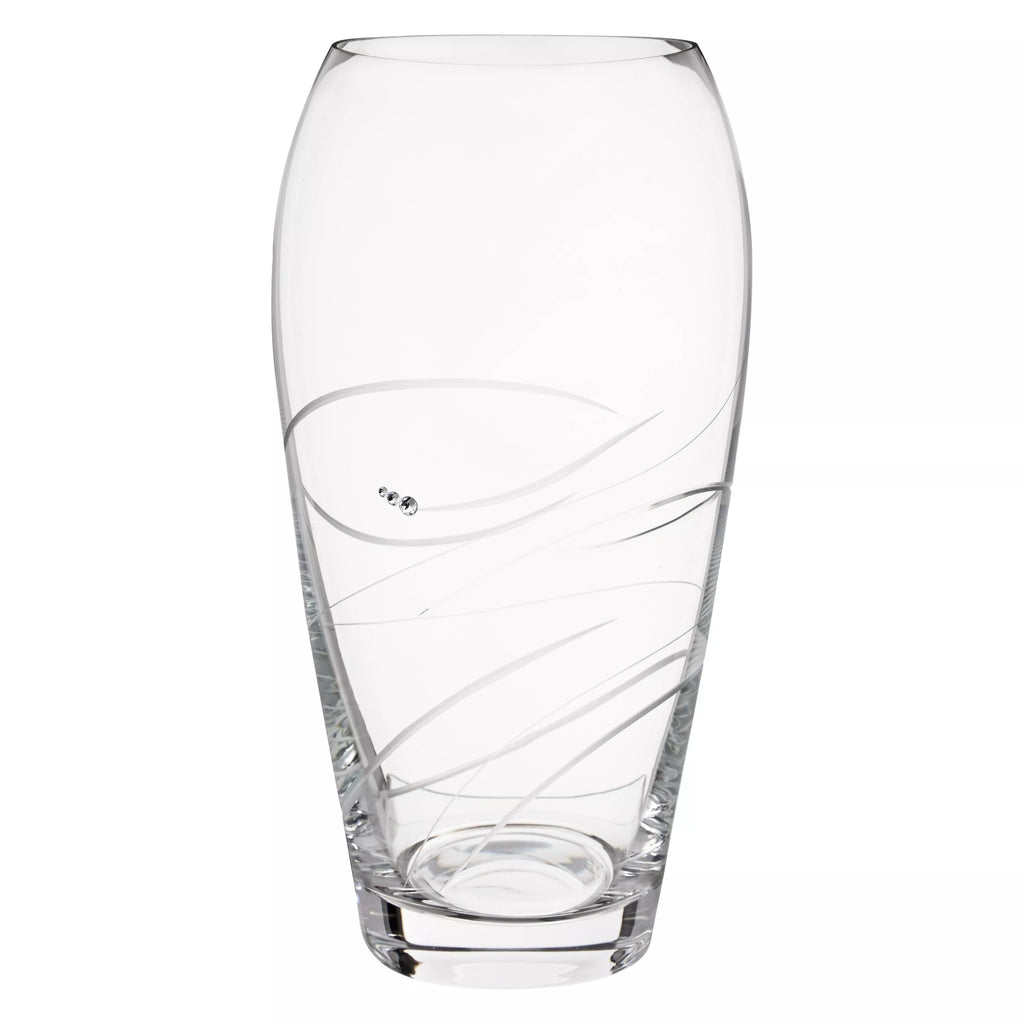 Dartington Crystal Rhumba Large Barrel Vase, H29cm, Clear