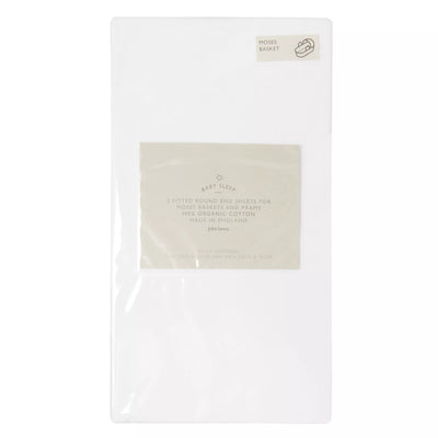 John Lewis John Lewis GOTS Organic Cotton Fitted Moses Basket Sheet Pack of 2 33 x 76cm- Buy online at McGrocer