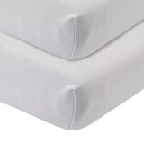 John Lewis GOTS Organic Cotton Fitted Bedside Crib Sheet, Pack of 2, 50 x 83cm