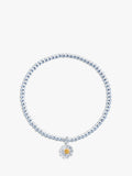 Estella Bartlett Sienna Flower Charm Stretch Bracelet in Silver - British product