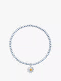 Estella Bartlett Sienna Flower Charm Stretch Bracelet in Silver - British product