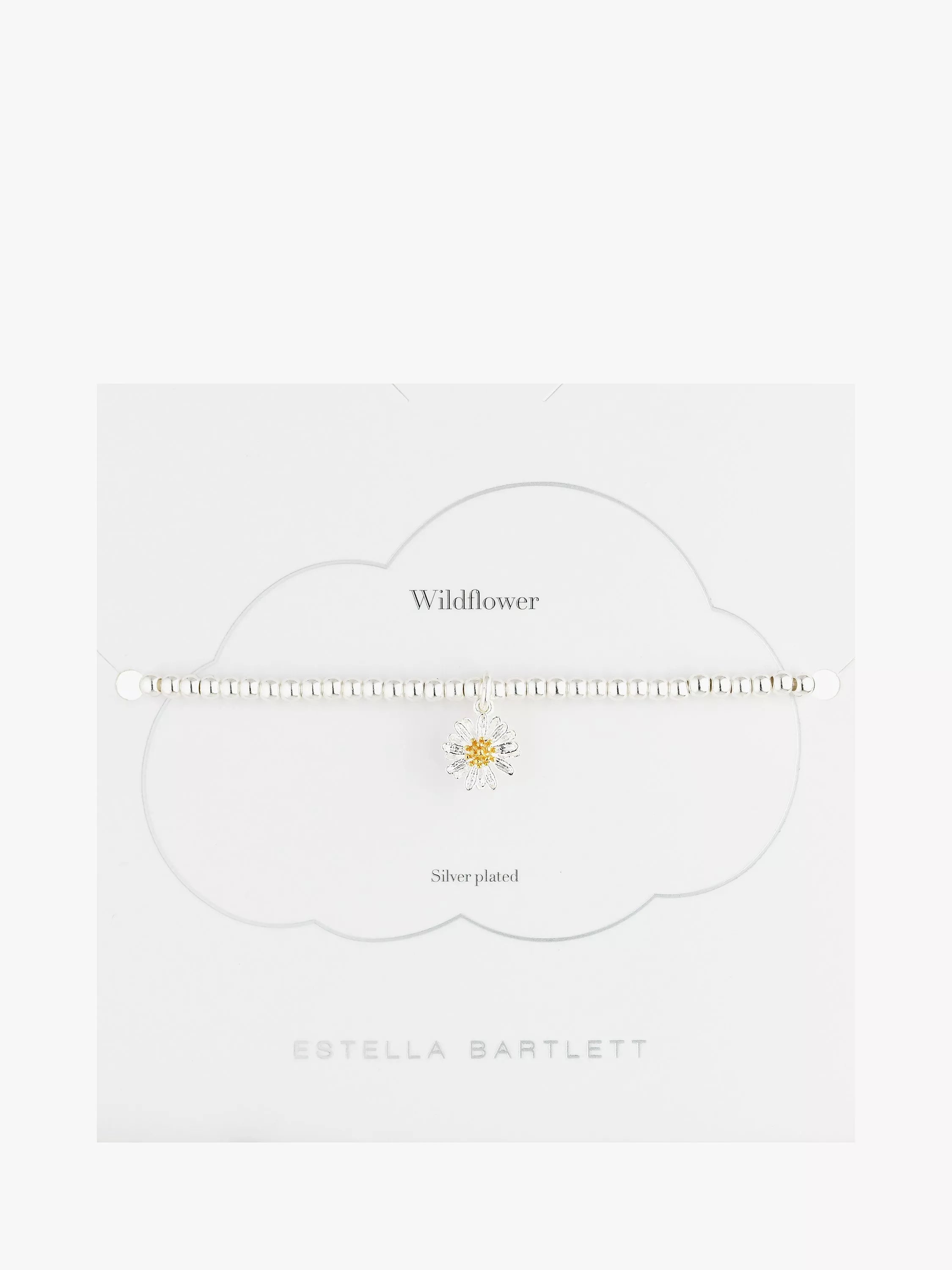 Estella Bartlett Sienna Flower Charm Stretch Bracelet in Silver - British product
