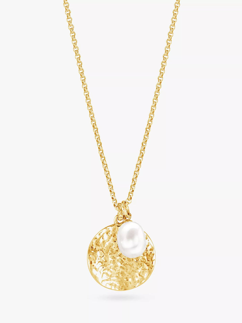 Dower & Hall disc and pearl necklace, imported from the UK
