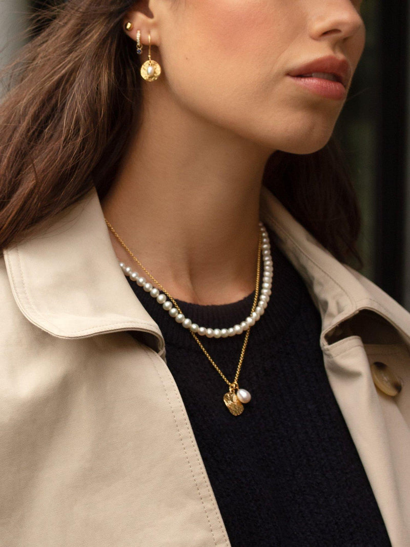 Dower & Hall disc and pearl necklace, imported from the UK