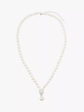 Lido white freshwater pearl knot drop collar necklace 40cm (British brand)