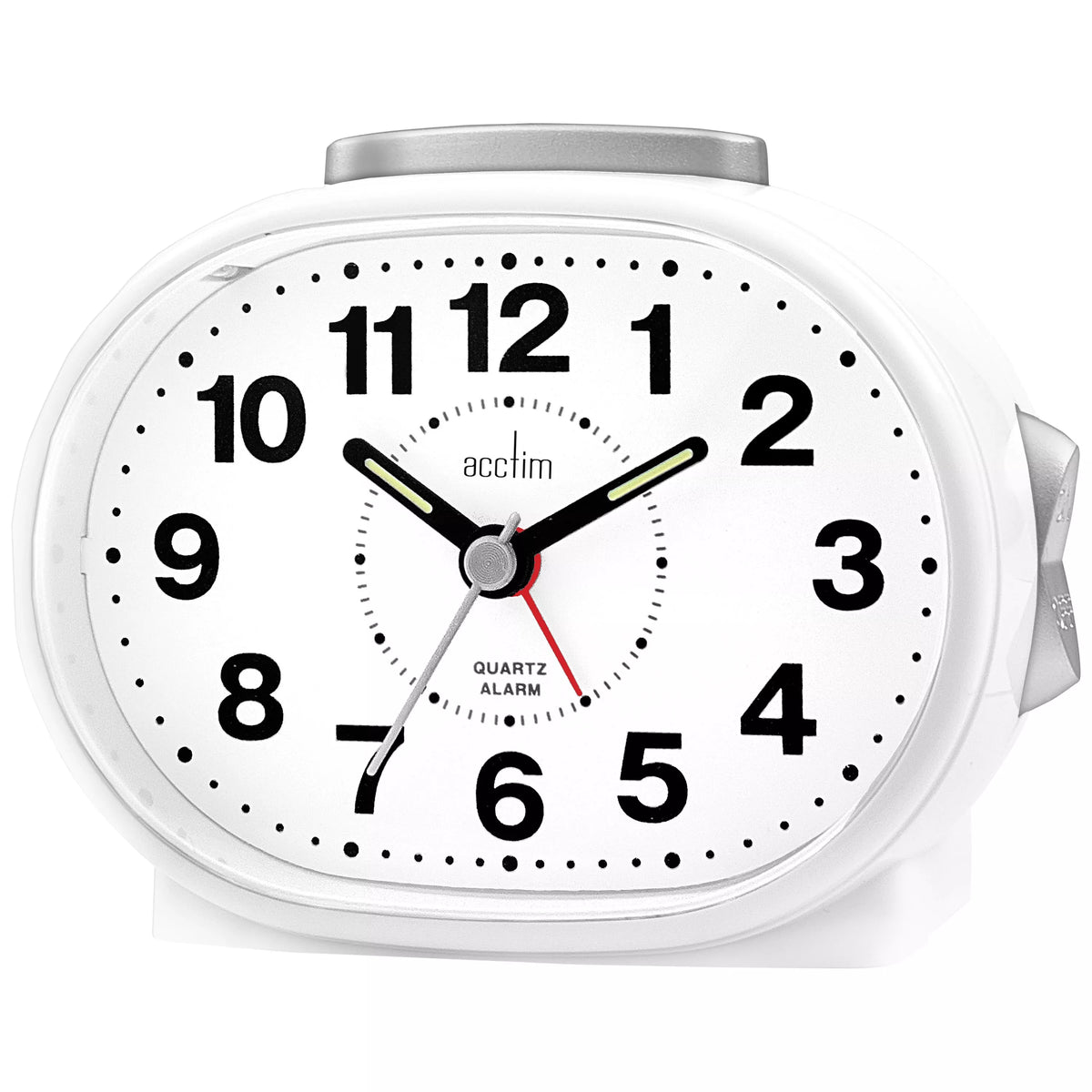 Acctim Lila alarm clock white plastic, imported from the UK