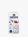 Go Travel US-UK plug adaptor compact design - British product