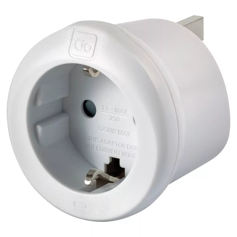 Go Travel EU to UK adaptor white, UK version