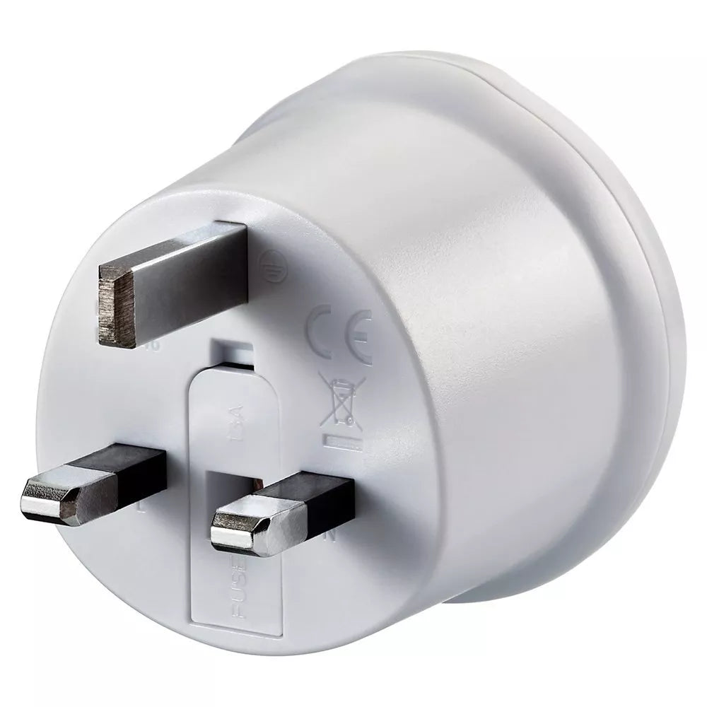 Go Travel EU to UK adaptor white, UK version
