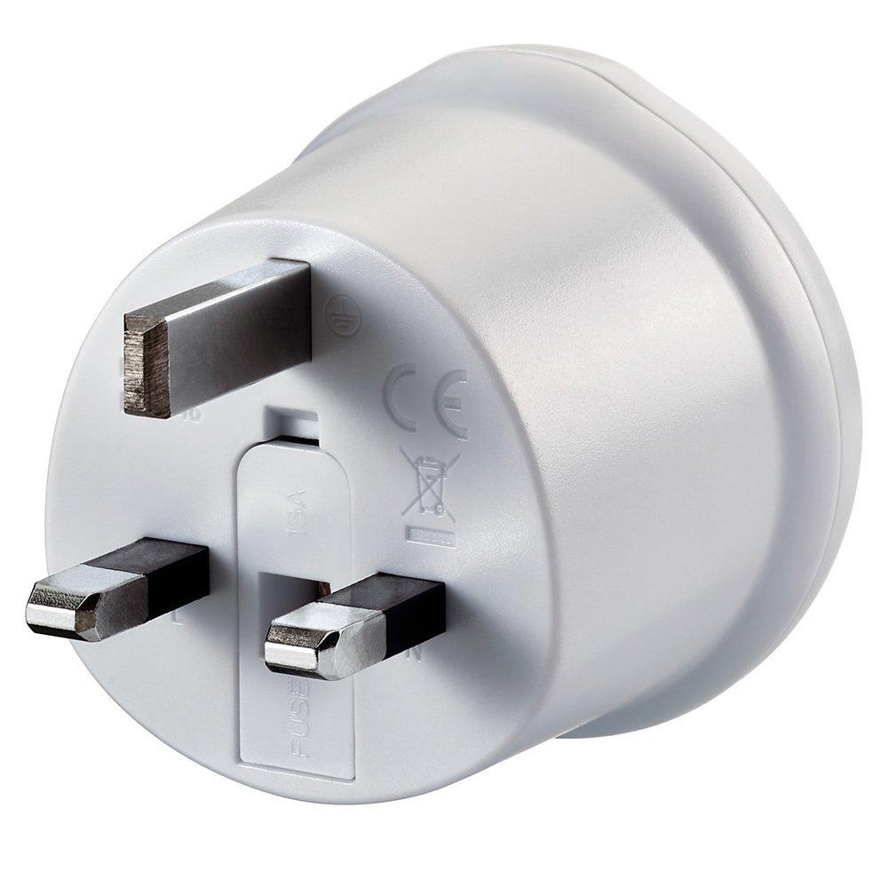 Go Travel EU to UK adaptor white, UK version
