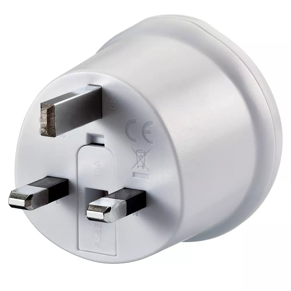 Go Travel EU to UK adaptor white, UK version