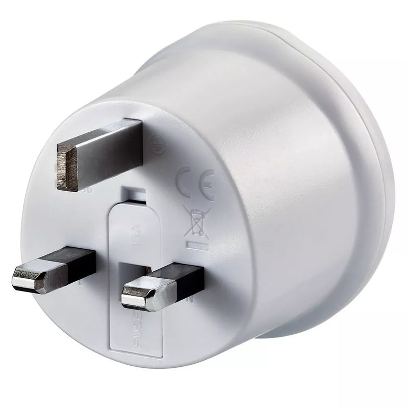 Go Travel EU to UK adaptor white, UK version