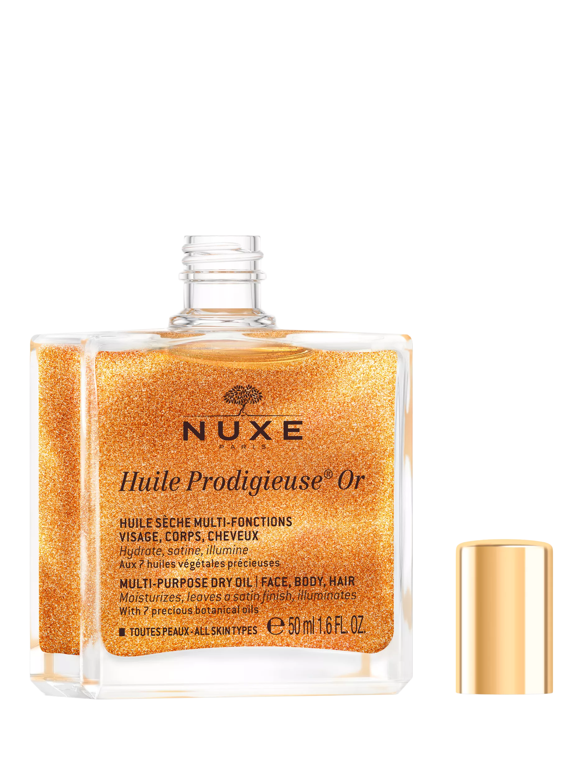 NUXE Huile Prodigieuse® Or Golden Shimmer Multi-Purpose Dry Oil for Face, Body and Hair - 50ml