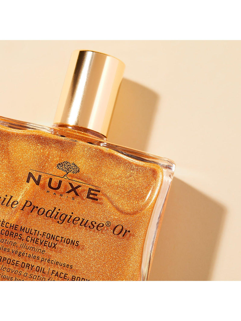 Nuxe dry oil golden shimmer multi-purpose 50ml, imported from the UK