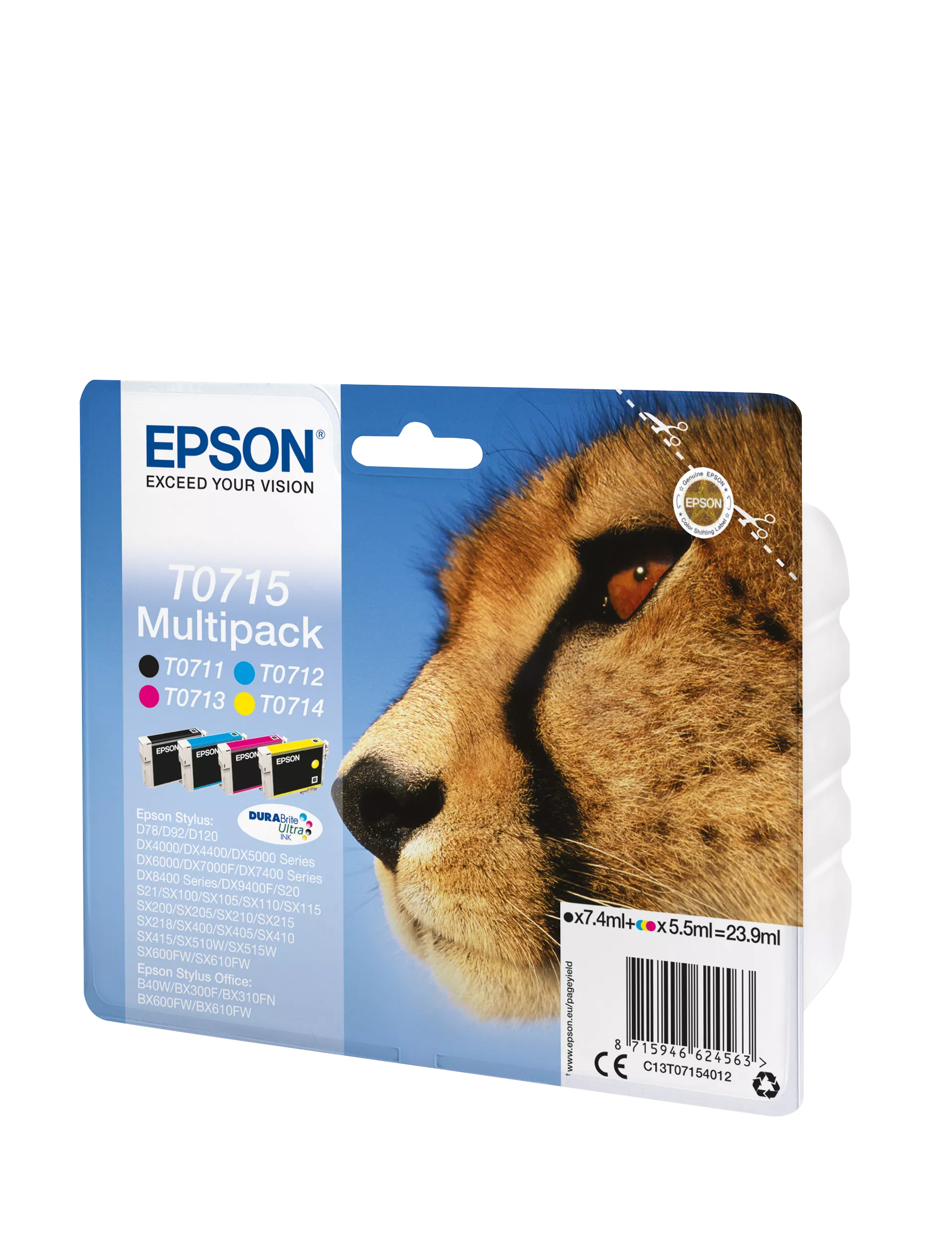 Epson T0715 ink multipack 4 cartridges, imported from the UK