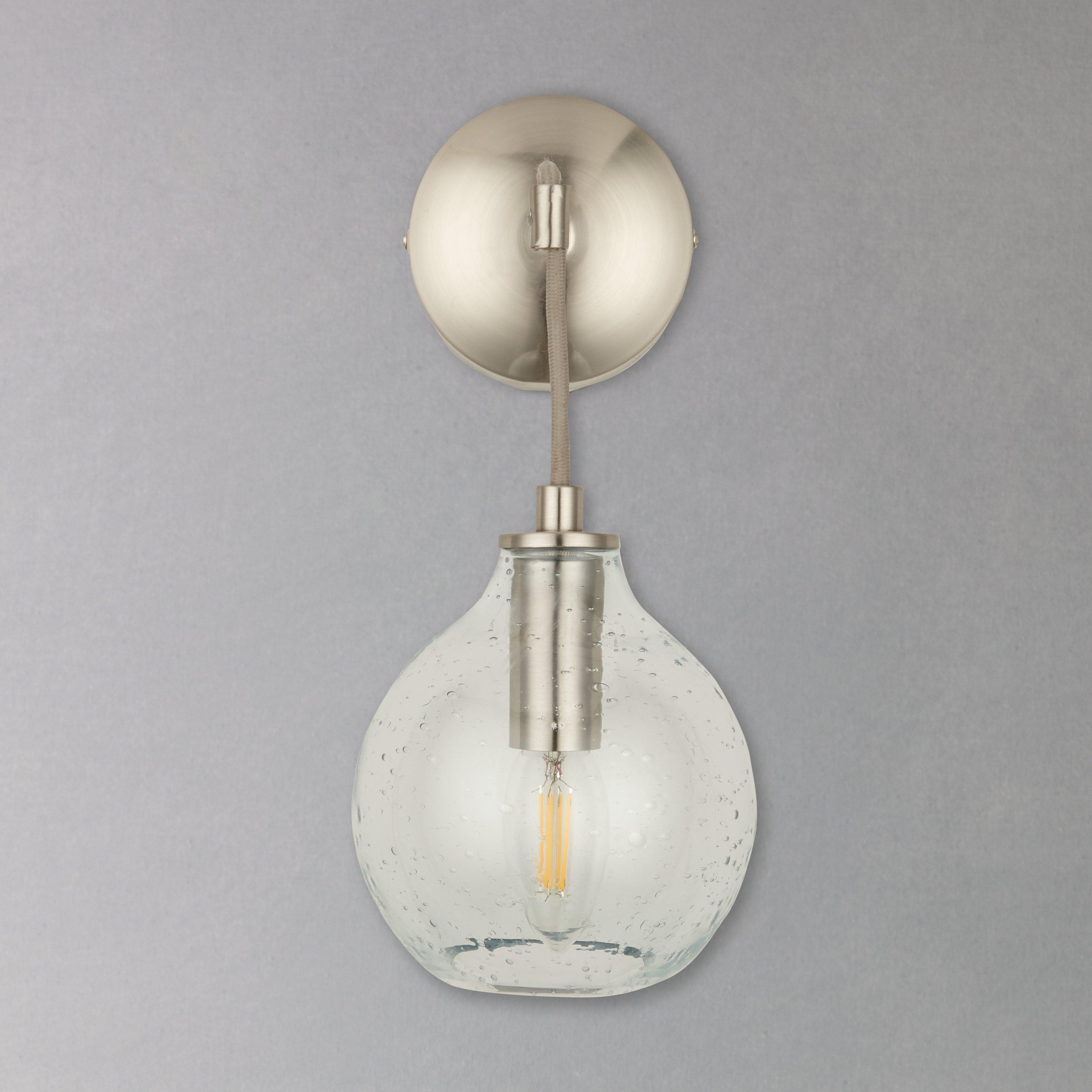 John Lewis Selsey hand-blown blue glass wall light, imported from the UK