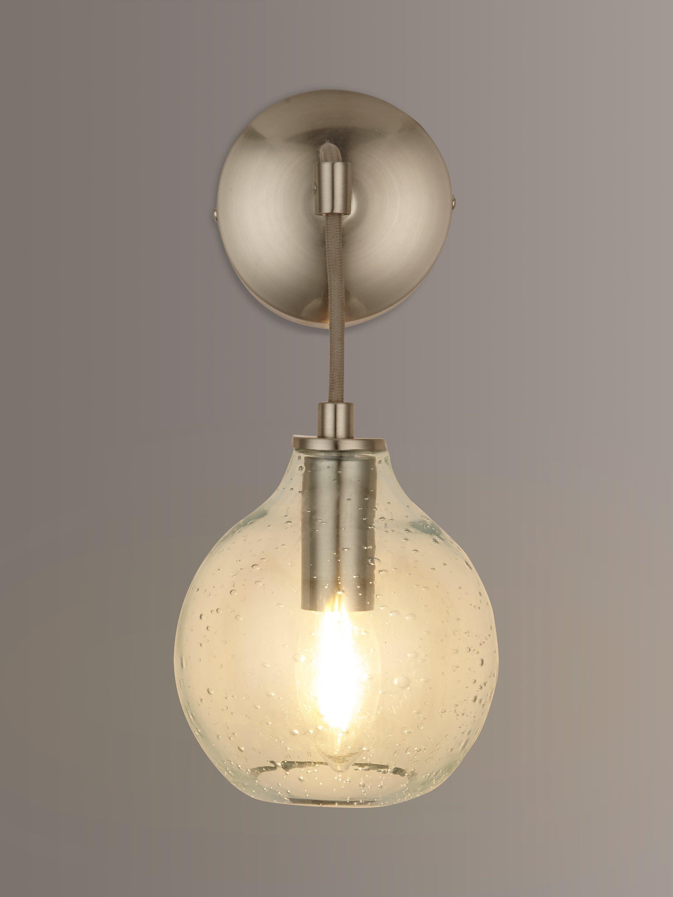 John Lewis Selsey hand-blown blue glass wall light, imported from the UK