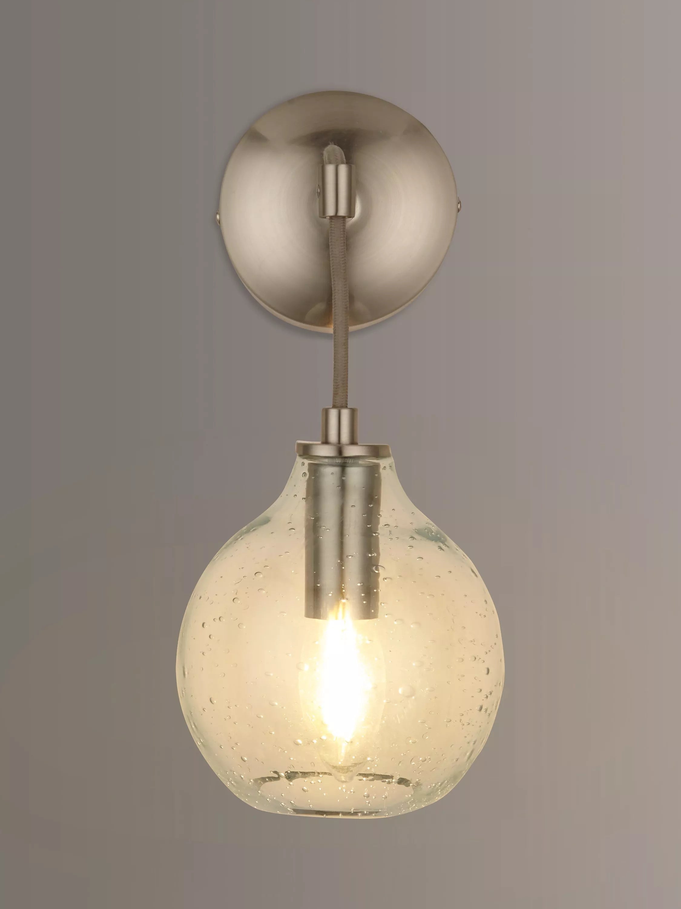 John Lewis Selsey hand-blown blue glass wall light, imported from the UK