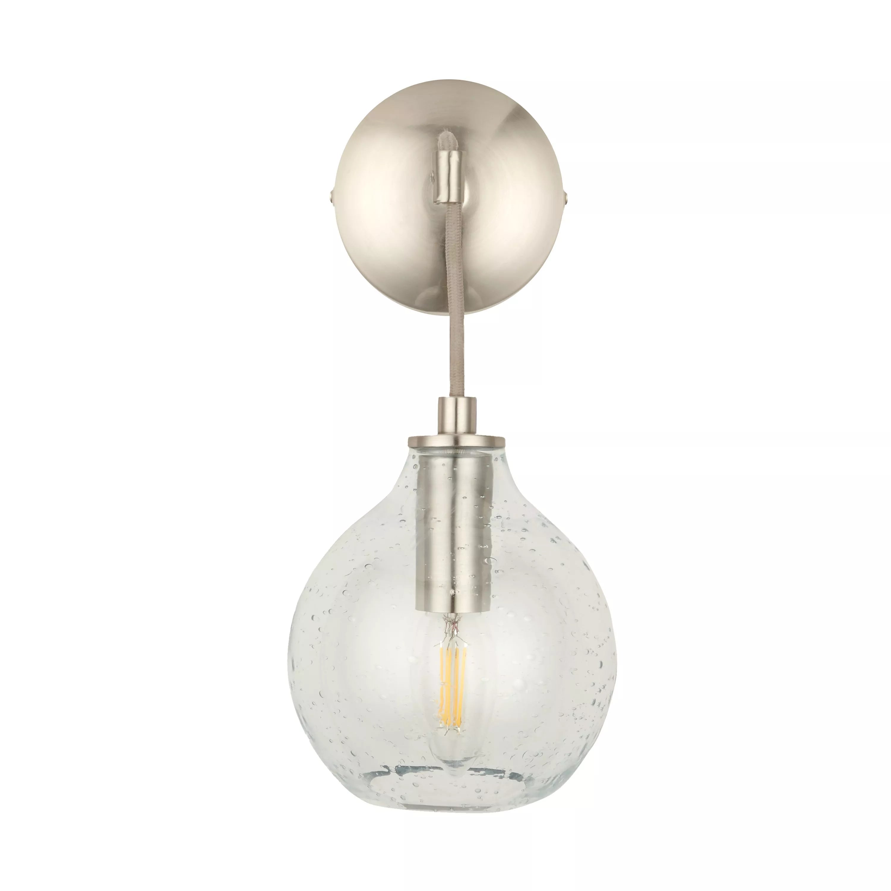 John Lewis Selsey hand-blown blue glass wall light, imported from the UK