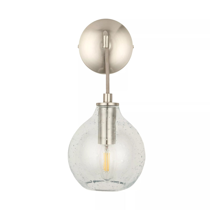 John Lewis Selsey hand-blown blue glass wall light, imported from the UK