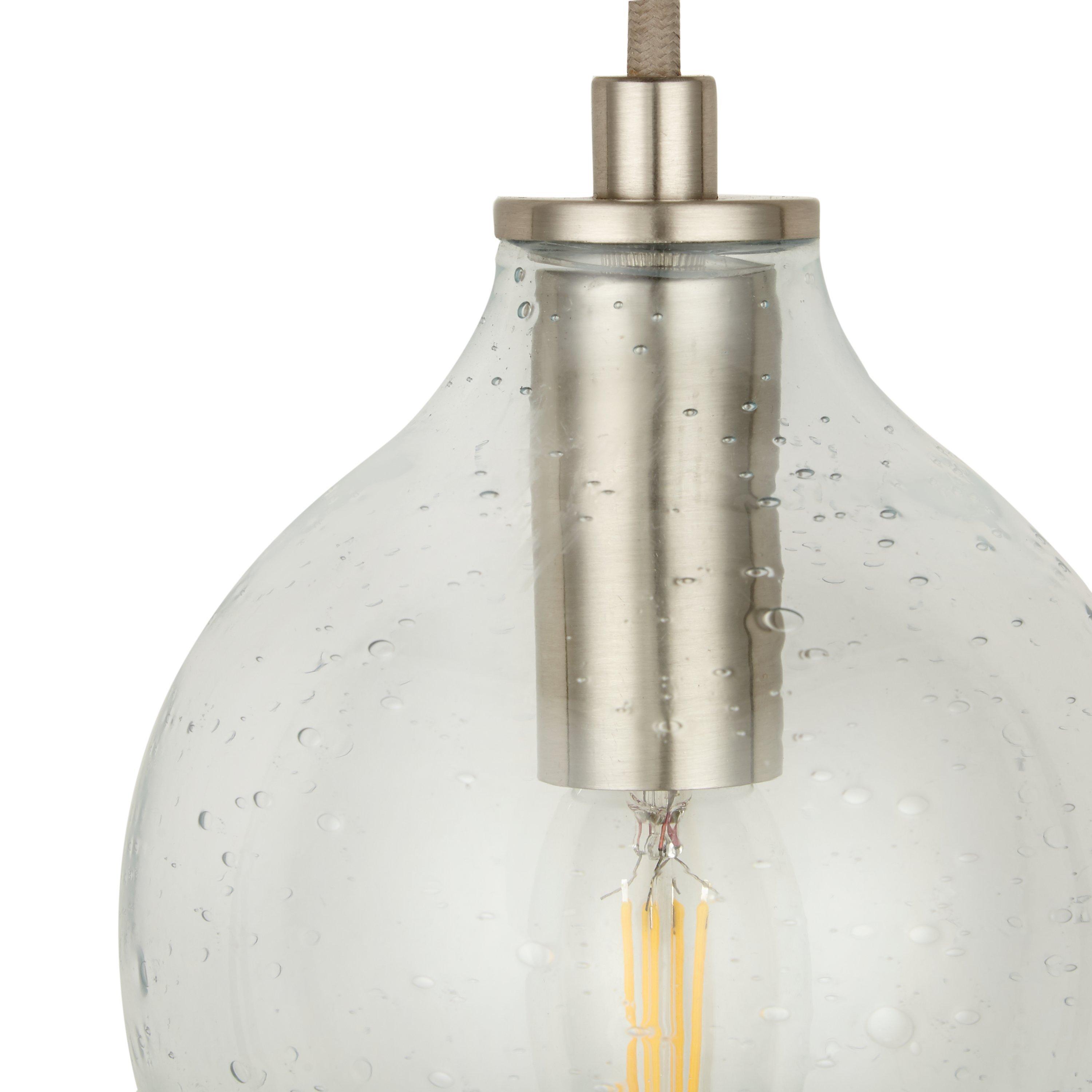John Lewis Selsey hand-blown blue glass wall light, imported from the UK