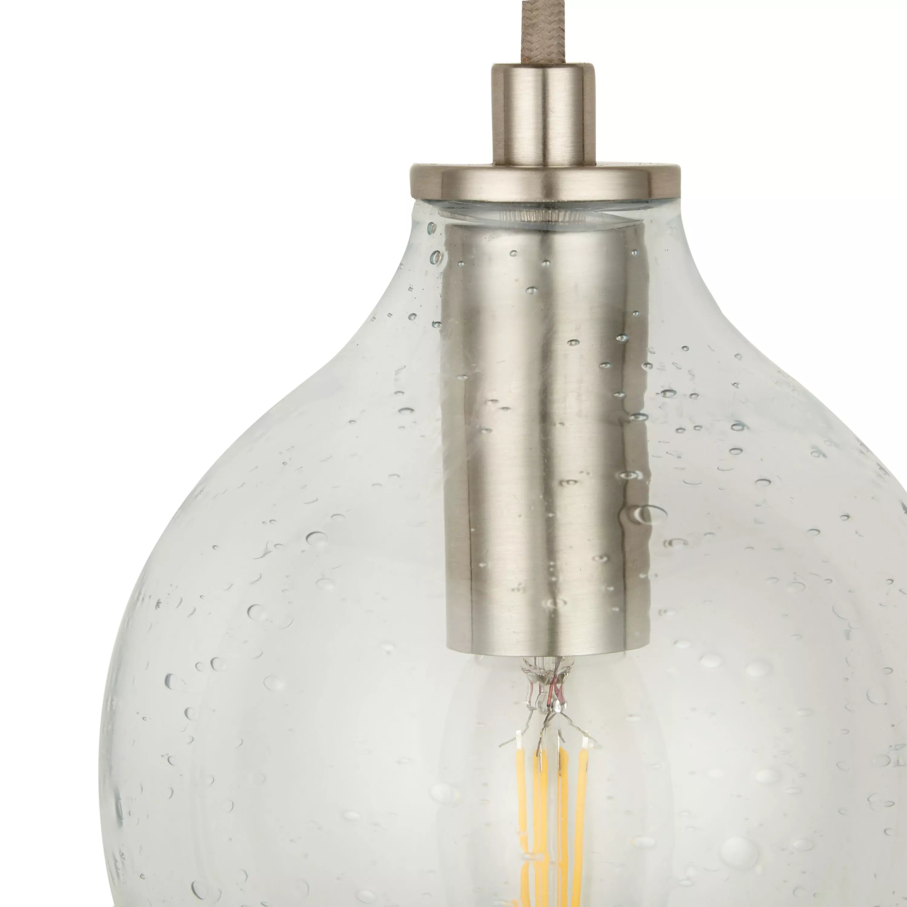 John Lewis Selsey hand-blown blue glass wall light, imported from the UK