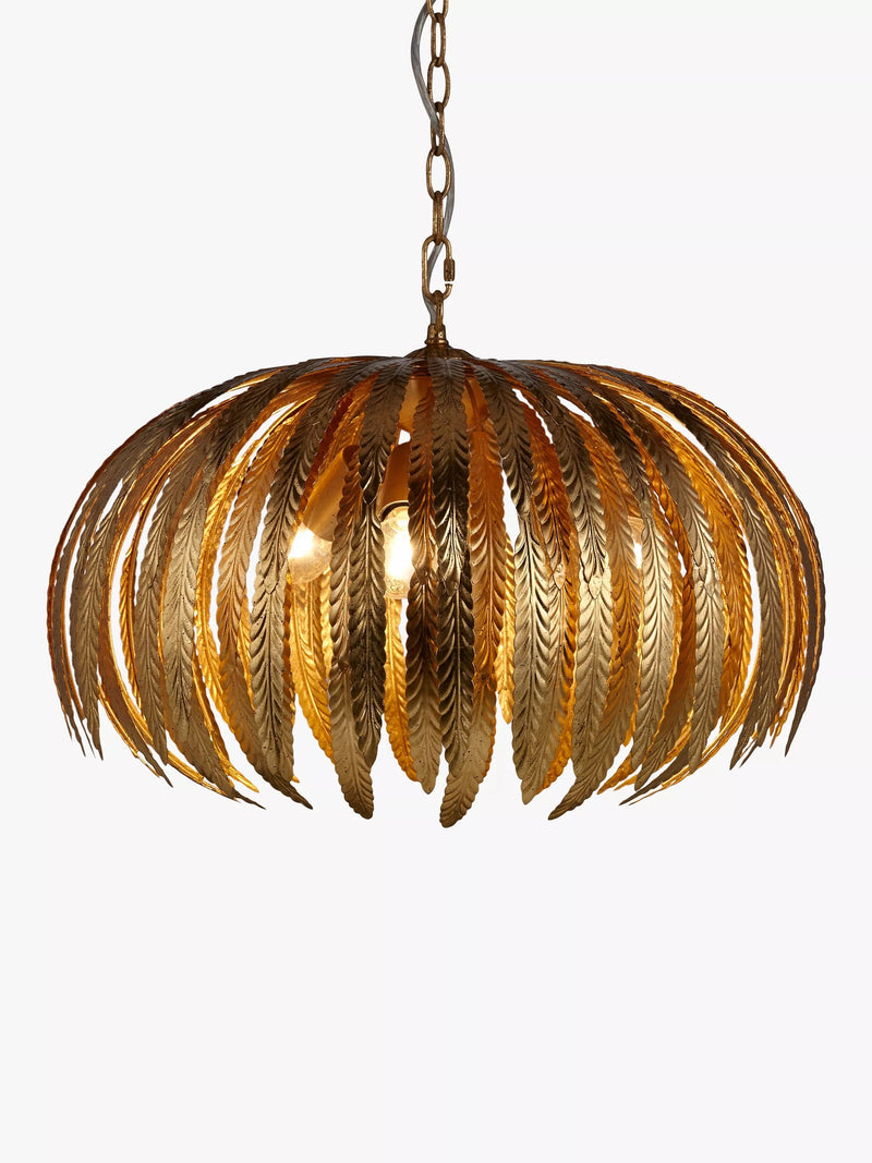 John Lewis Montserrat Leaf Ceiling Light in gold, imported from the UK