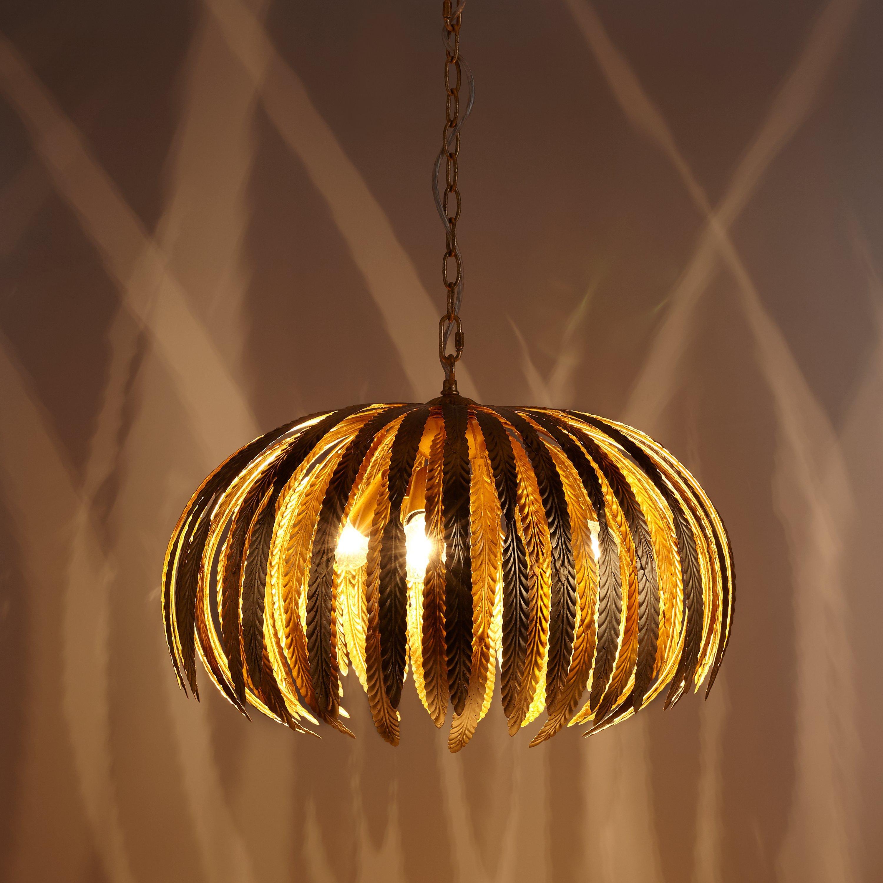 John Lewis Montserrat Leaf Ceiling Light in gold, imported from the UK
