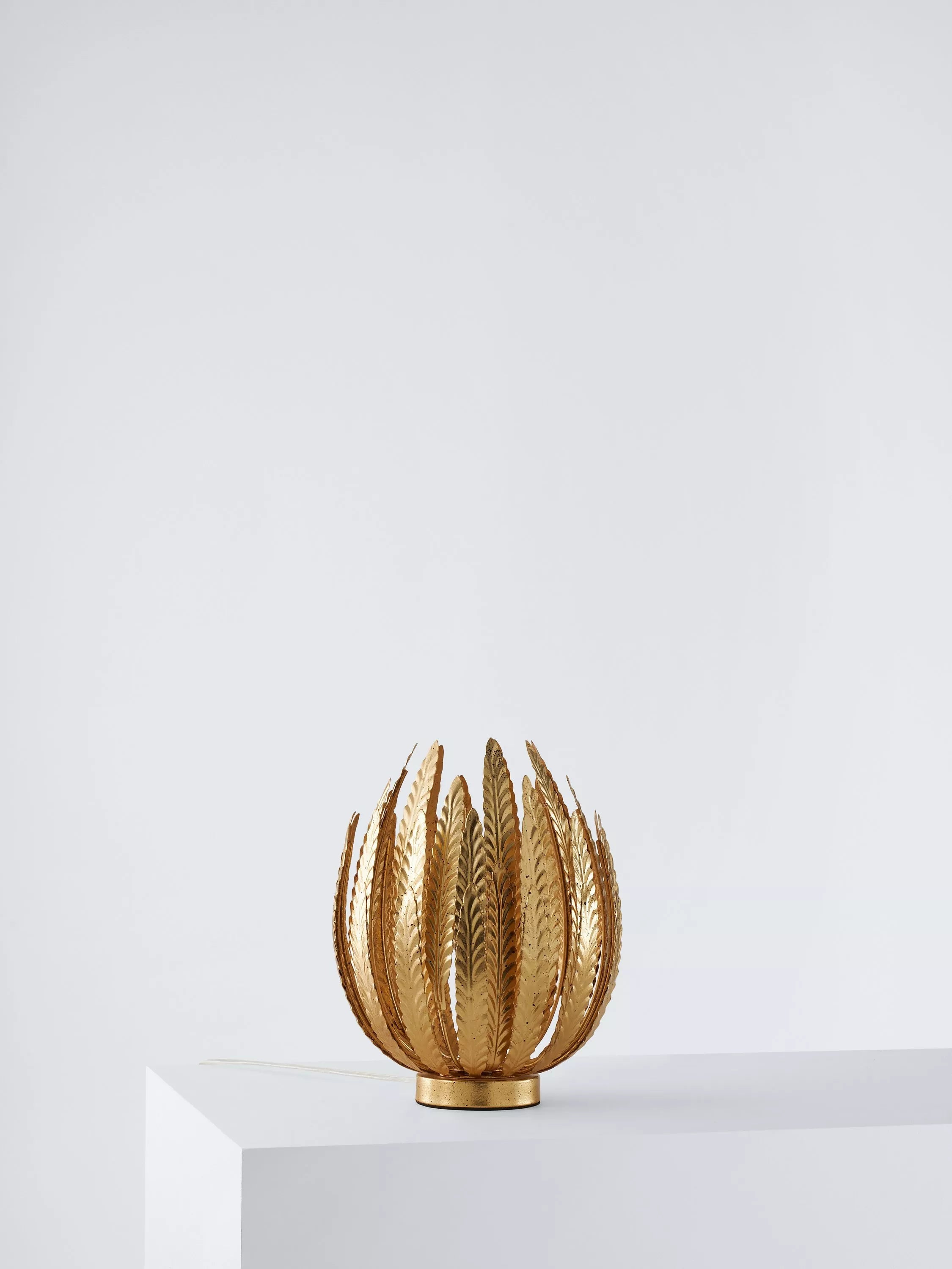 John Lewis Montserrat leaf table lamp in gold finish, British brand