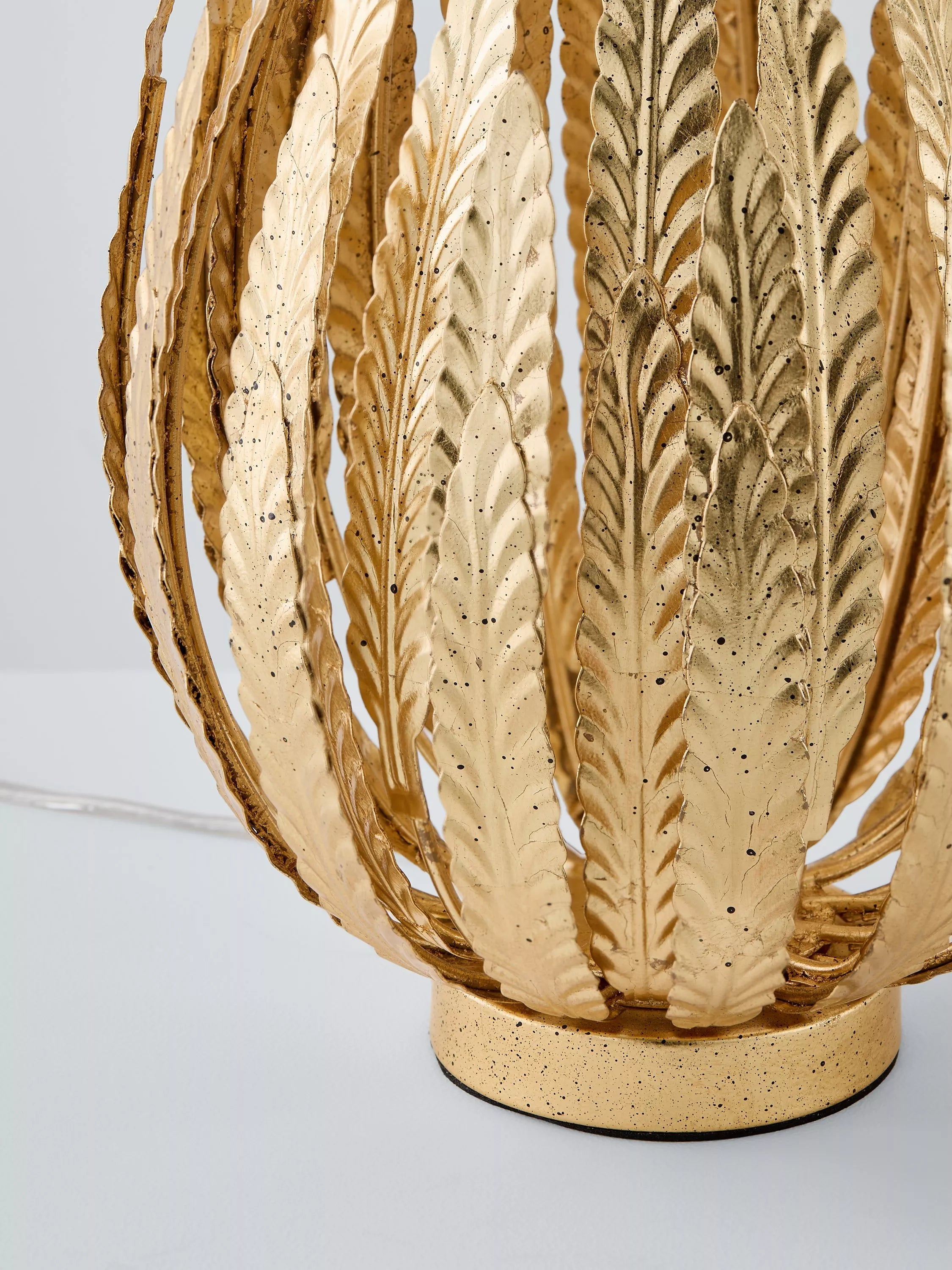 John Lewis Montserrat leaf table lamp in gold finish, British brand