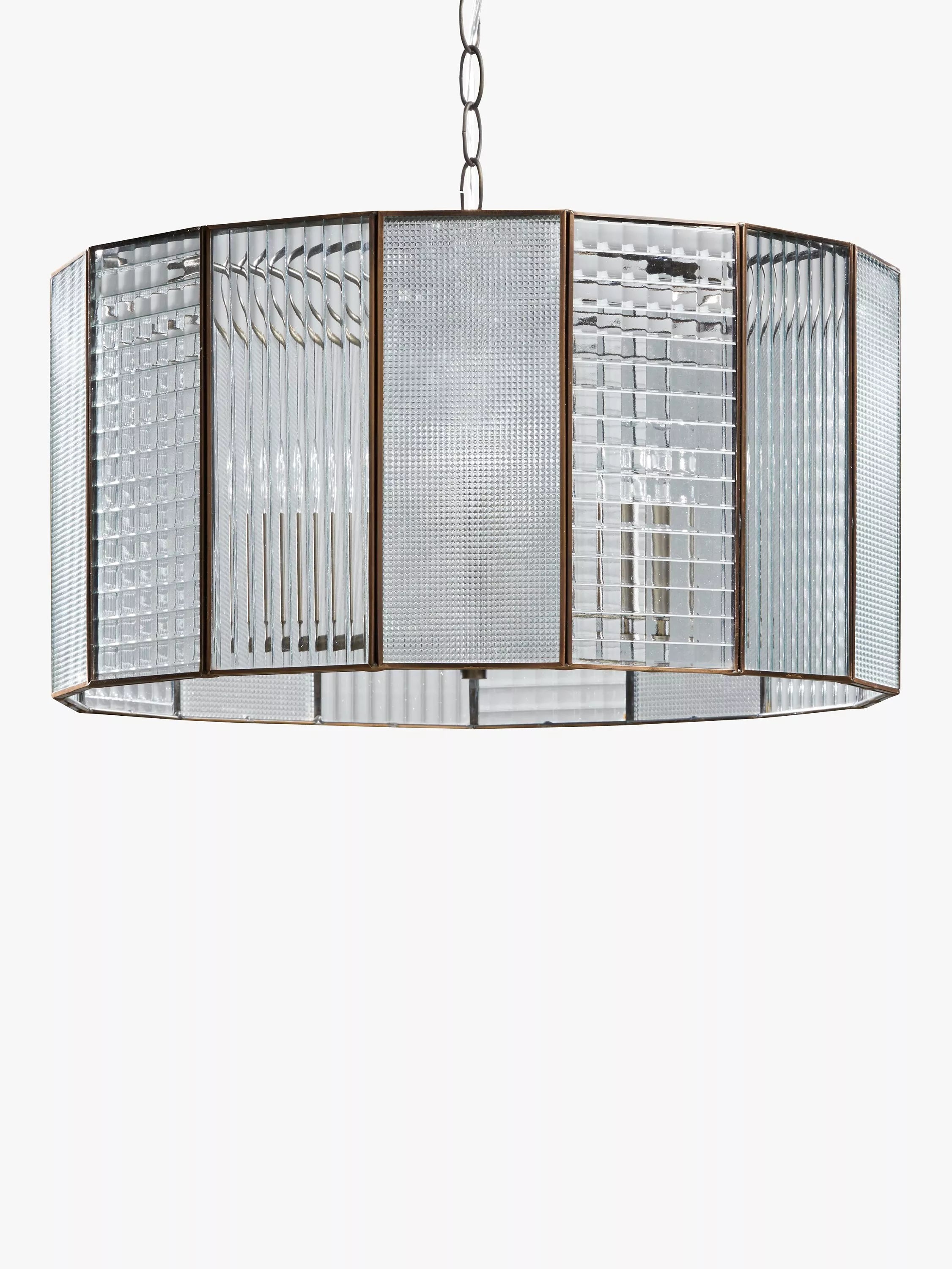 John Lewis Rhea ceiling pendant antique brass 3-light, imported from the UK