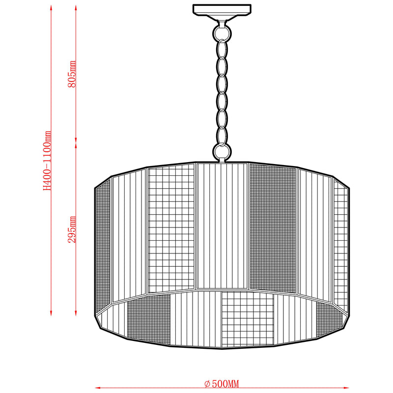 John Lewis Rhea ceiling pendant antique brass 3-light, imported from the UK