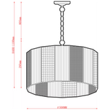 John Lewis Rhea ceiling pendant antique brass 3-light, imported from the UK