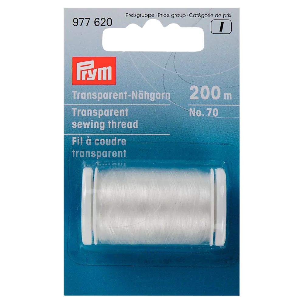 Prym transparent sewing thread white 200 metres, UK version