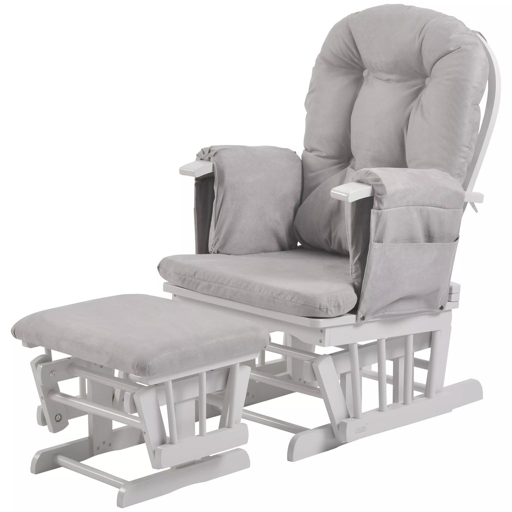 Kub Haywood Reclining Glider Nursing Chair and Footstool