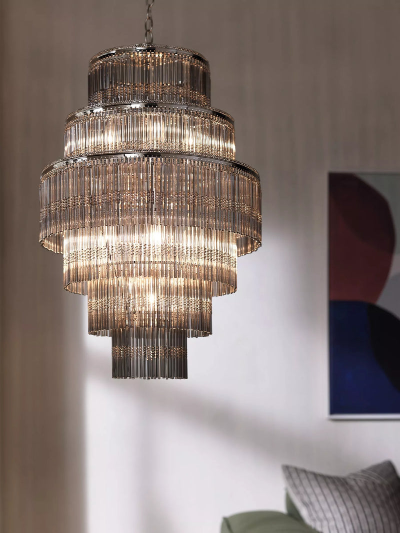 John Lewis Athenea chandelier ceiling light smoked glass, imported from the UK