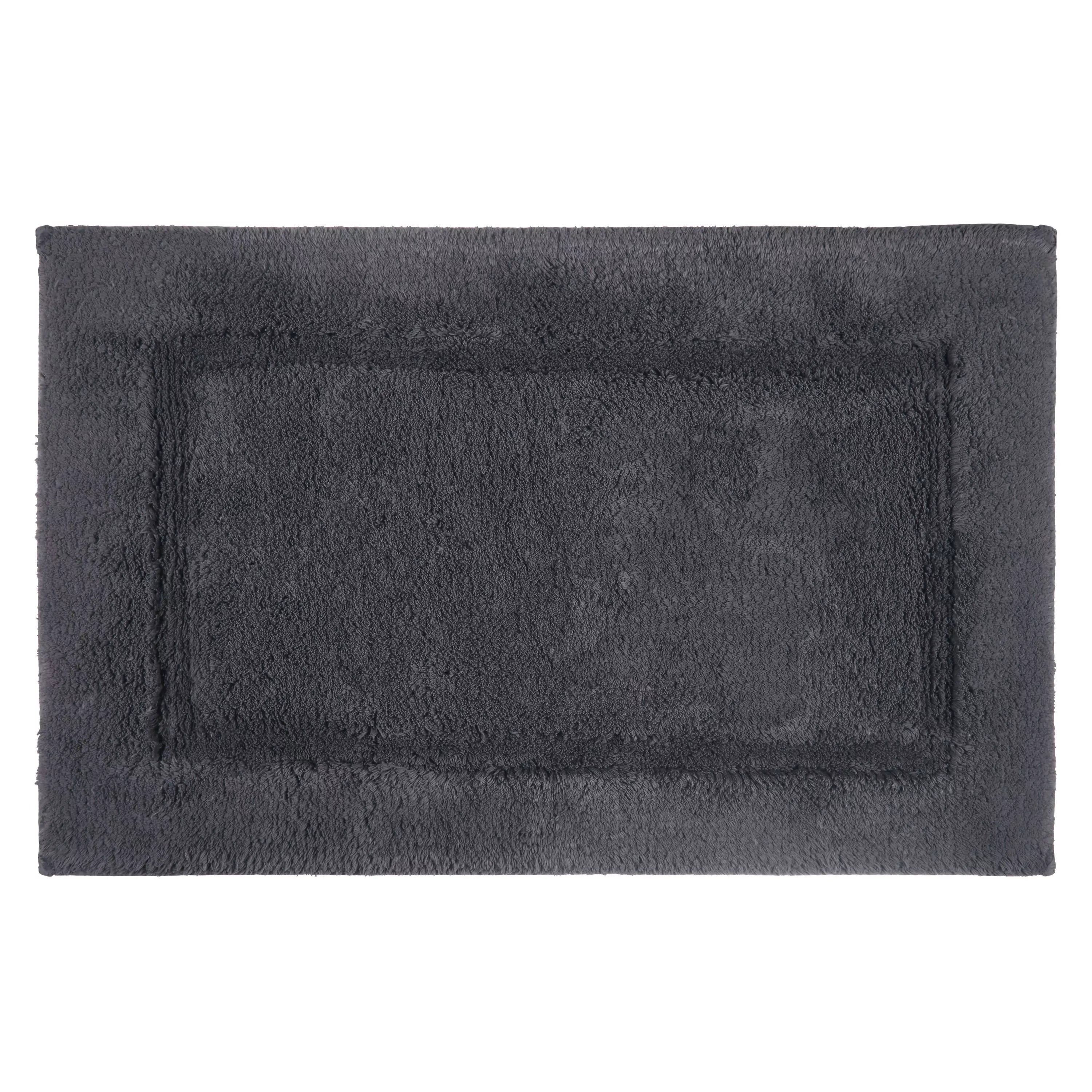 John Lewis Micro-Fresh Deep Pile Bath Mat, Dark Steel, Medium (L50 x W80cm)