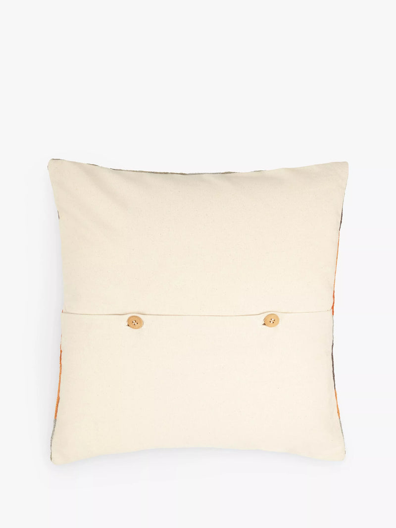 John Lewis cushion orange grey 45x45cm, imported from the UK