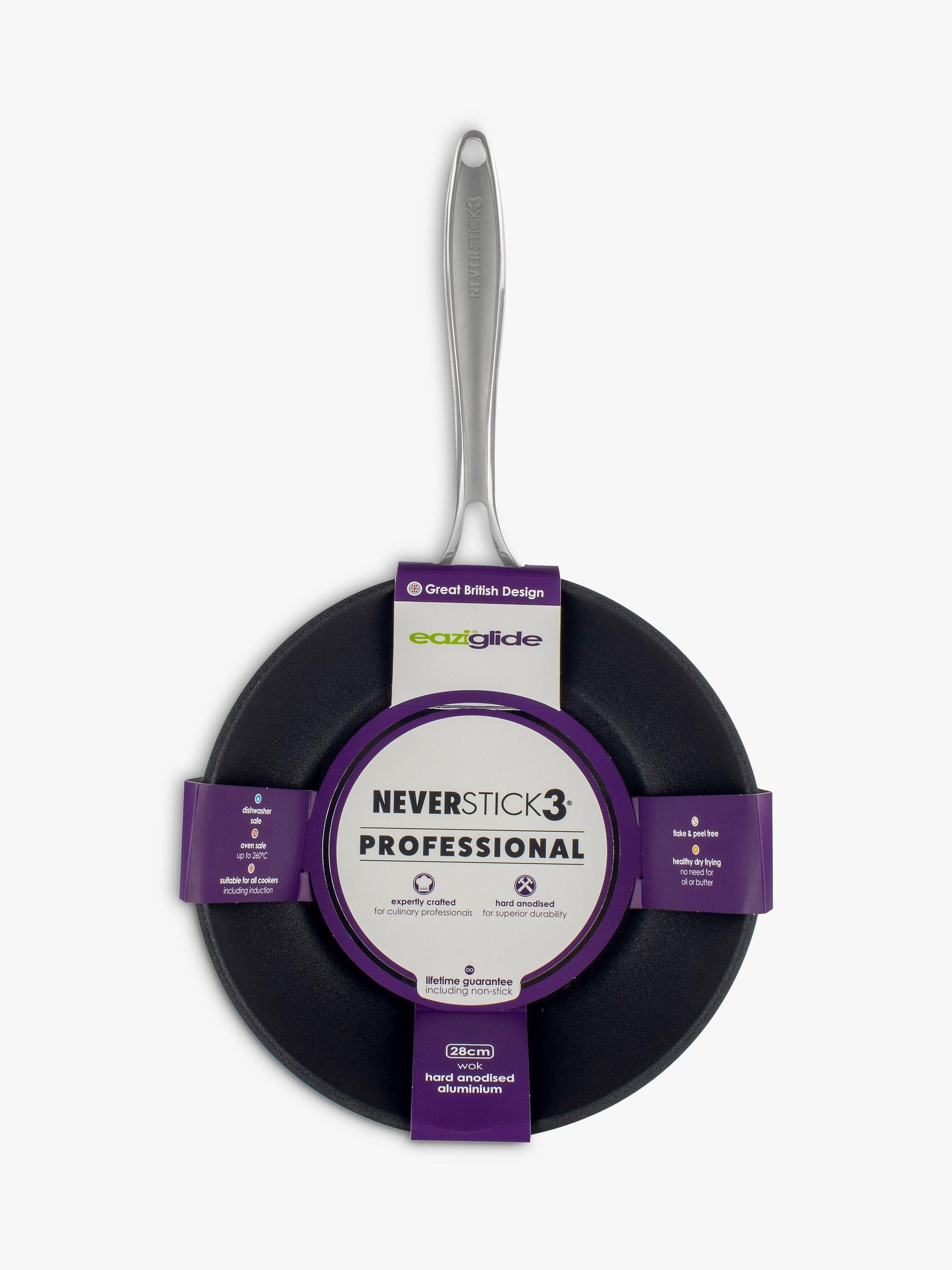Eaziglide Neverstick3 Professional Non-Stick Wok 28cm - British product