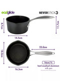 Eaziglide Neverstick3 Professional Non-Stick Milk Pan 16cm Diameter - British product