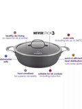 Eaziglide Neverstick3 Professional Non-Stick Shallow Casserole with Lid 28cm - British product