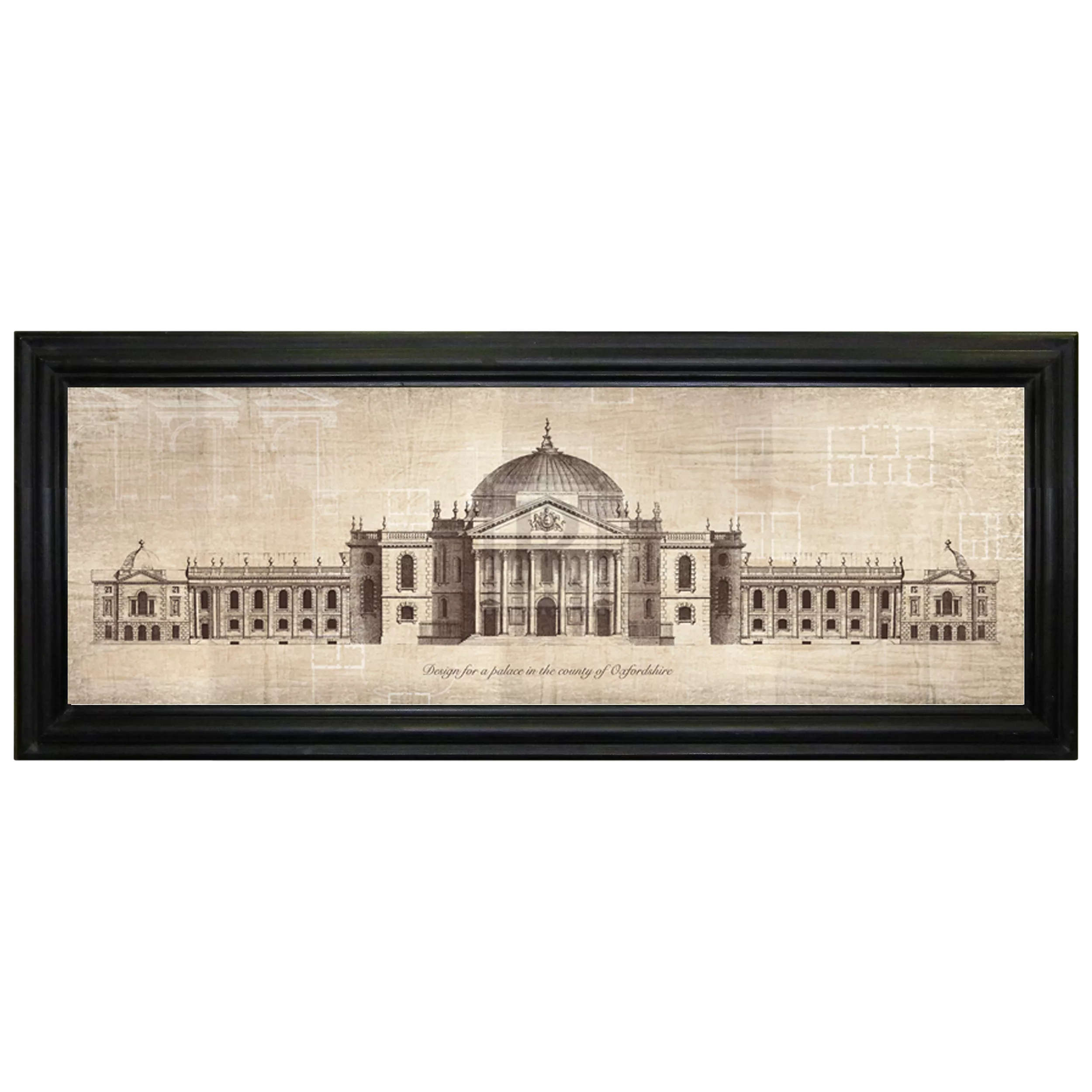 Brookpace Lascelles framed print Palace in Oxfordshire 103x42cm, imported from the UK