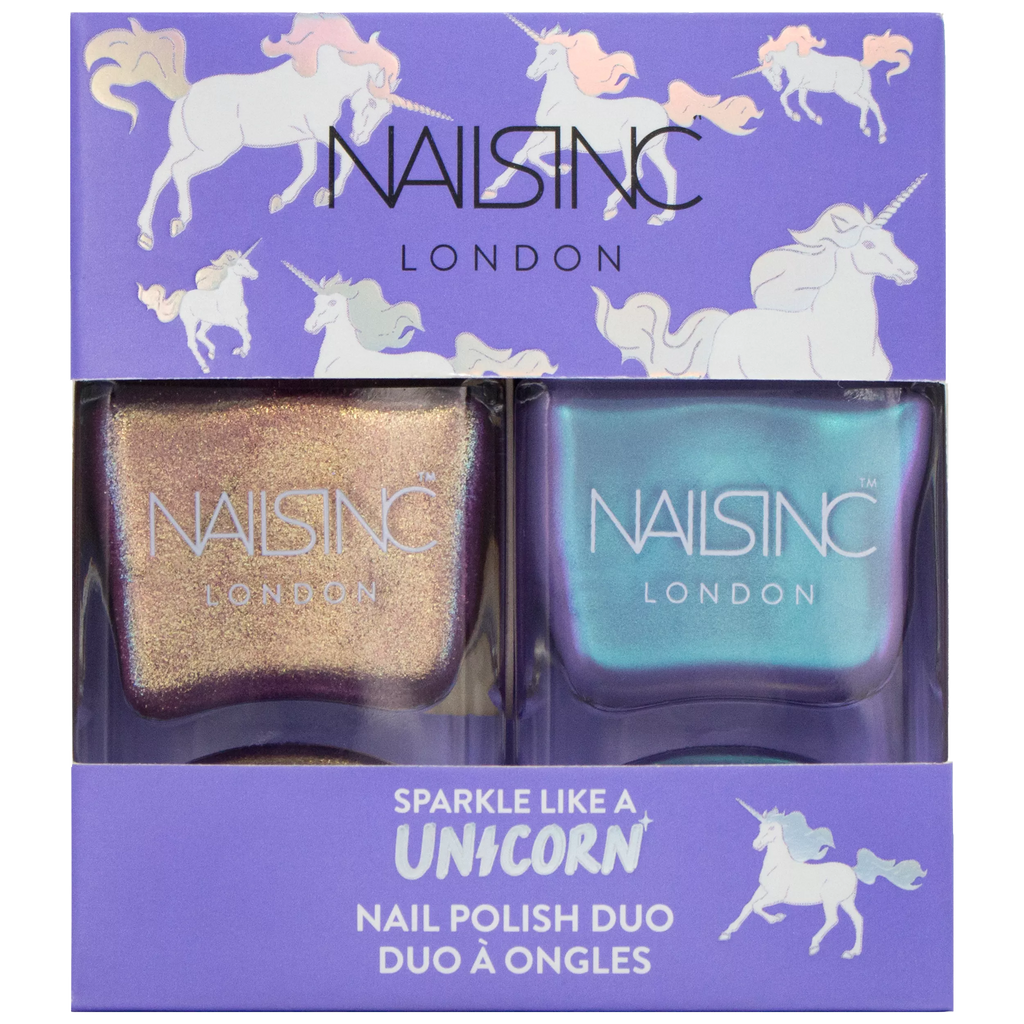 Nails Inc Sparkle Like a Unicorn Nail Polish Duo Kit, 2 x 14ml