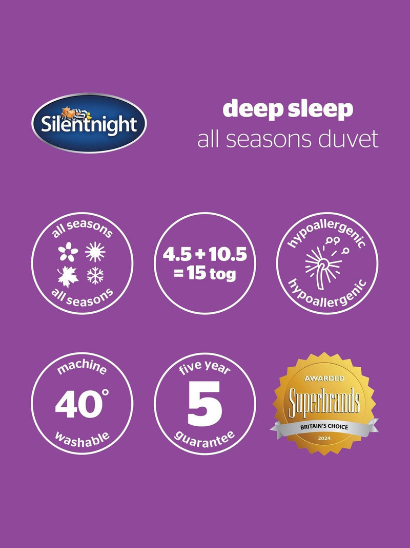 Silentnight All Seasons 10.5 and 4.5 tog duvet (British brand)