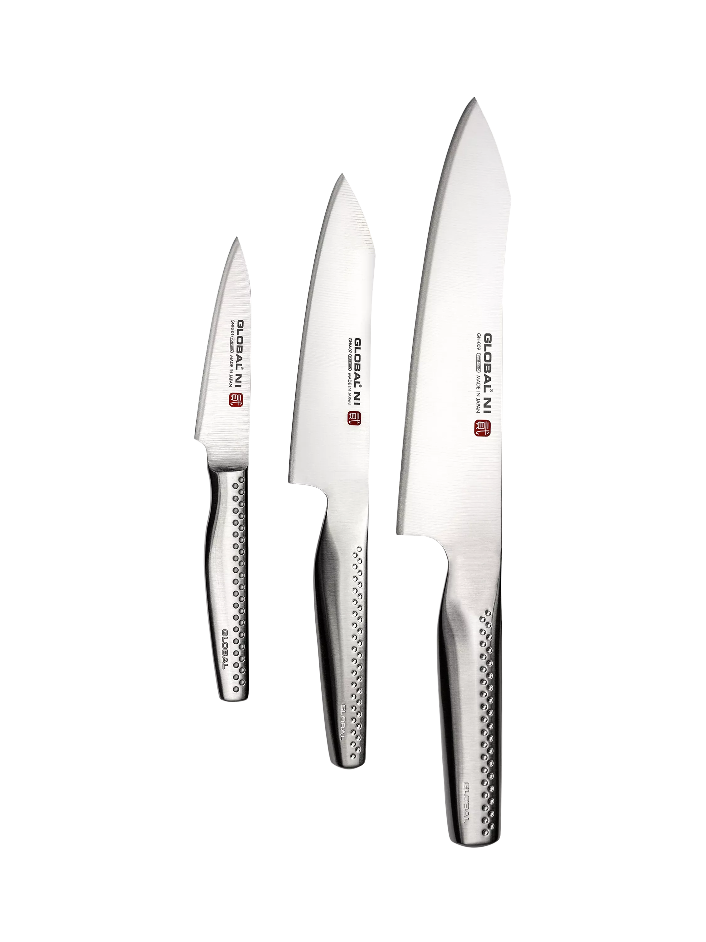 Global Ni stainless steel knife set 3 piece (British brand)