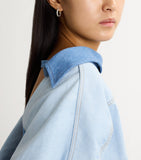 Emily P. Wheeler yellow gold diamond and enamel duo hoop earrings (British brand)