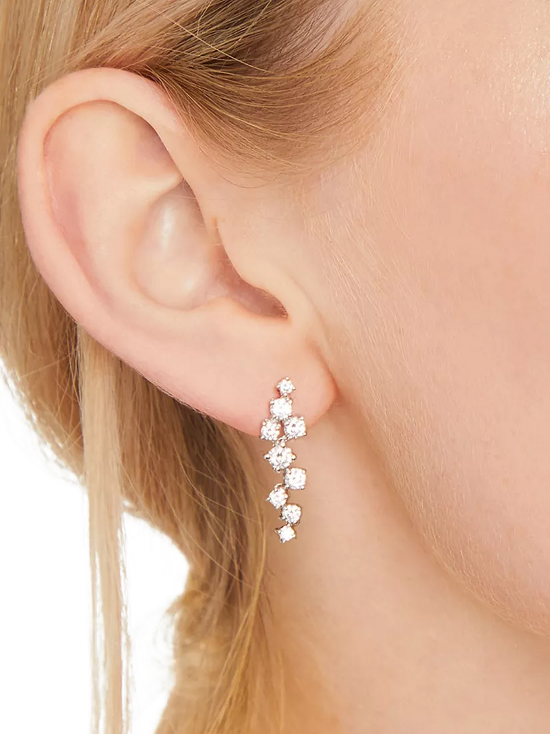 Jools by Jenny Brown cubic zirconia drop earrings silver, imported from the UK