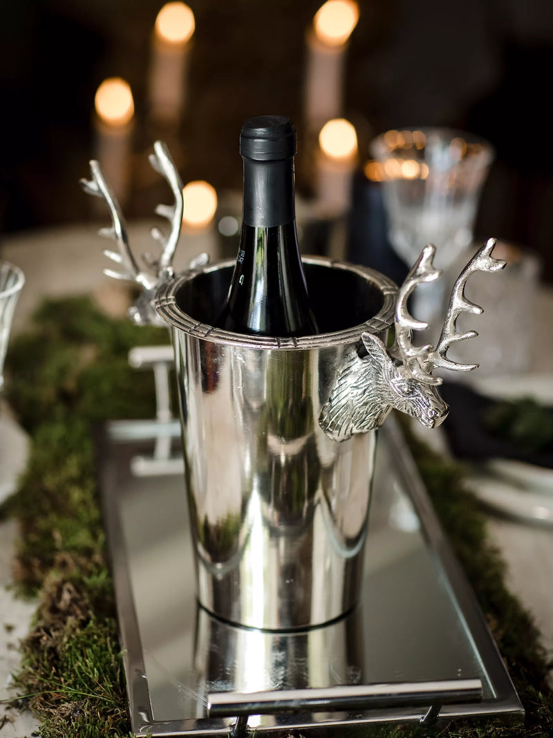 Culinary Concepts Stag Head Wine Cooler Silver - British product